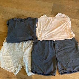 VUORI tshirt and short bundle. 2 shirts and 2 shorts.